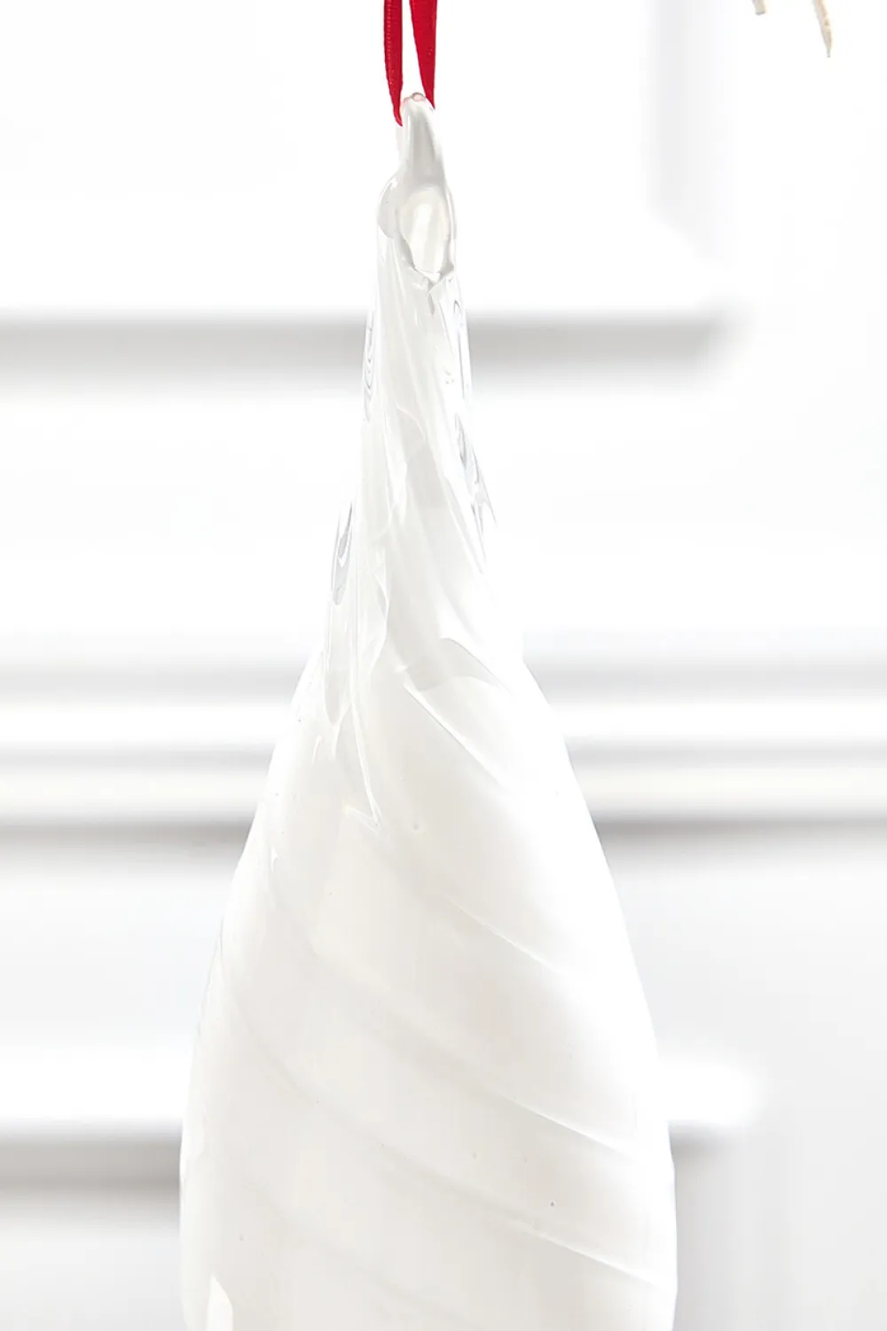 Decorator's Warehouse 12.5" Milky Way Swirl Glass Finial Drop Ornament > White Christmas|Christmas Decor