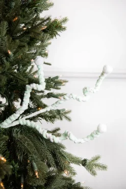 Decorator's Warehouse 25” Mini Cottonball Peppermint Christmas Spray - Green/White > Santa'S Sweet Shoppe|Christmas Sprays