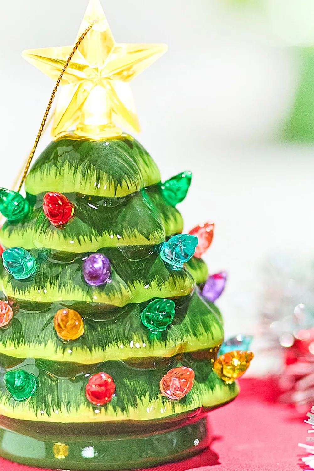 Decorator's Warehouse 3" Mini Nostalgic Tree Ornaments - Green with Multi Lights > Christmas Ornaments|Christmas Decor