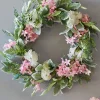 Decorator's Warehouse 24" Mixed Flower Wreath - Pink, White & Green > Easter Decor|Easter Decor