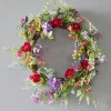 Decorator's Warehouse 24" Mixed Flower Wreath - Red, Purple & Green > Christmas Decor|All Wreaths