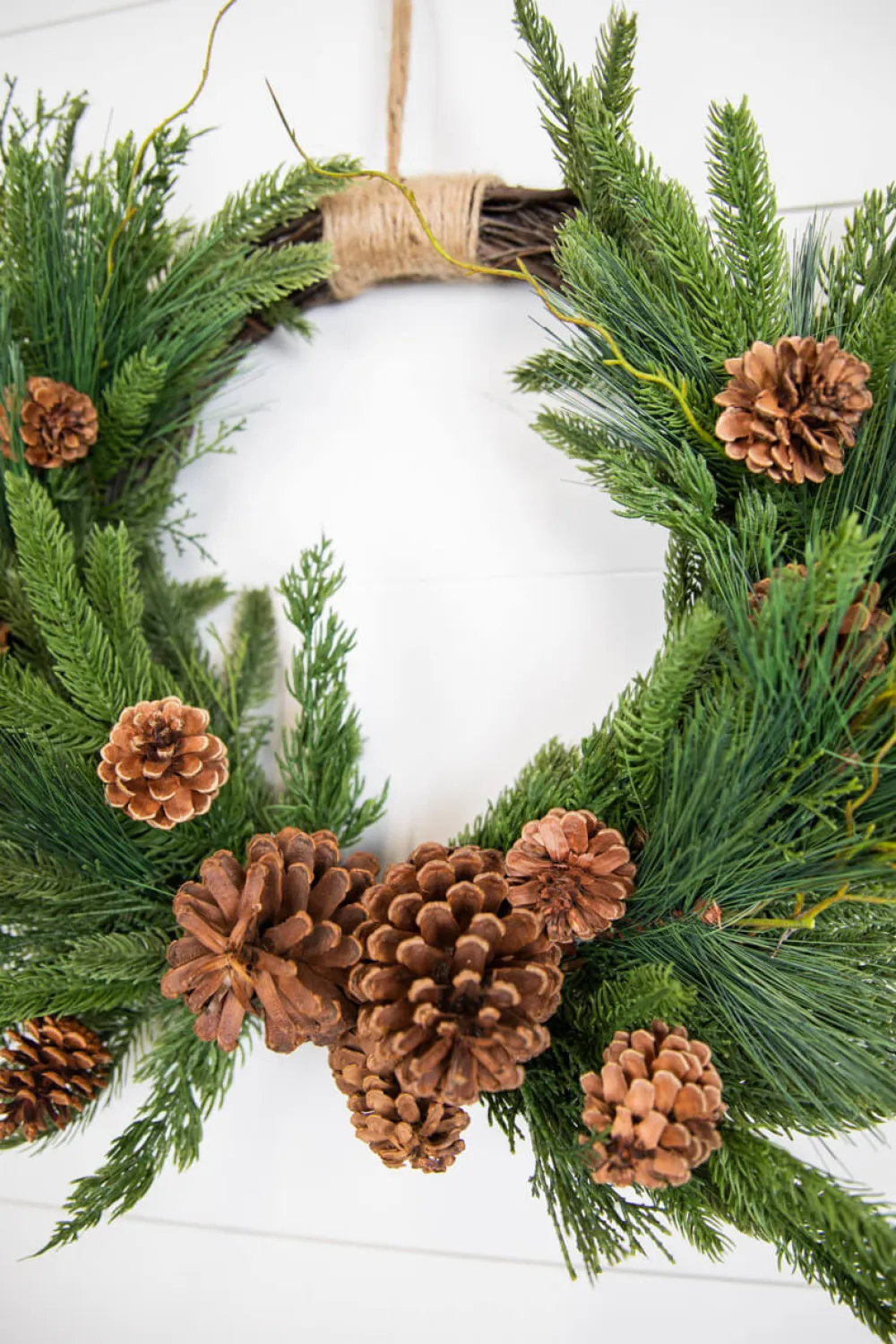 Decorator's Warehouse 26” Mixed Greens with Pinecones Swag Wreath > Christmas Decor|Farmhouse