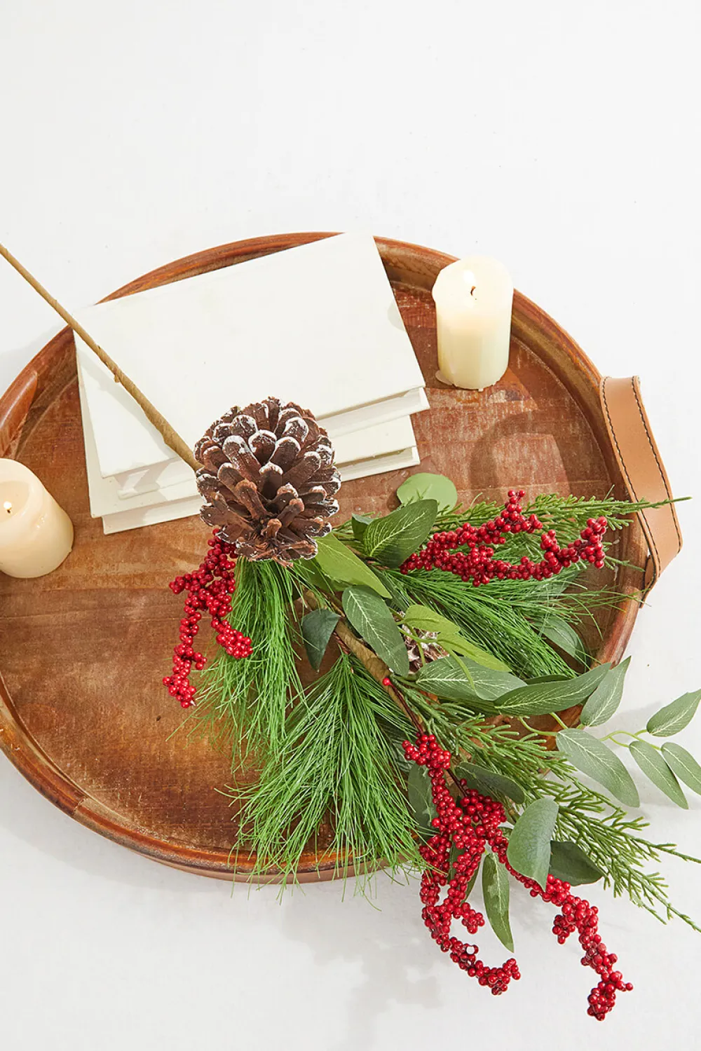 Decorator's Warehouse 32” Mixed Pinecone Berry Spray > Cardinal|Christmas Sprays