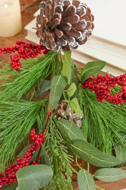 Decorator's Warehouse 32” Mixed Pinecone Berry Spray > Cardinal|Christmas Sprays