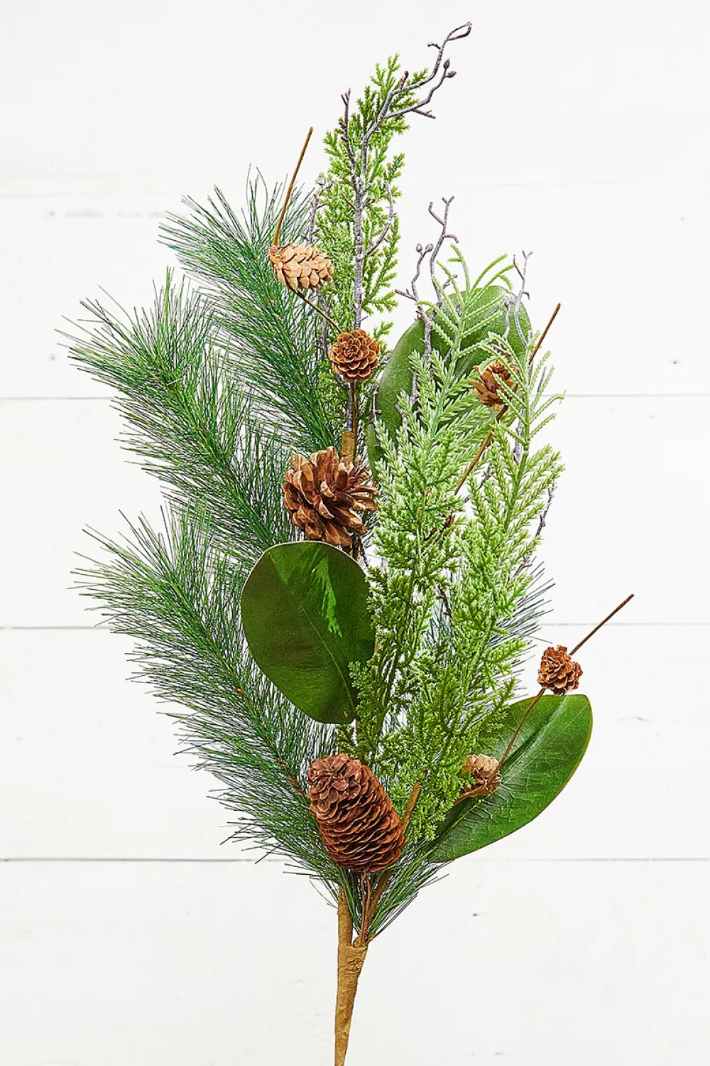 Decorator's Warehouse 32” Mixed Pine & Magnolia Leaf Pinecone Spray > Cardinal|Christmas Sprays
