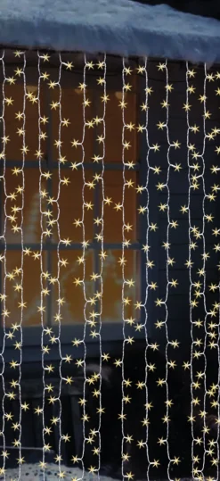 Decorator's Warehouse 3mm Curtain Lights - Warm White Multi-Function > Light Strands|Christmas Decor