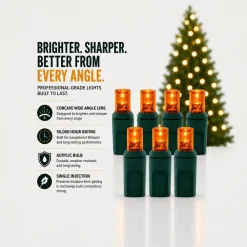 Decorator's Warehouse 5mm Orange - 70L 4" Spacing > 5Mm Led Strands|Christmas Tree Lights