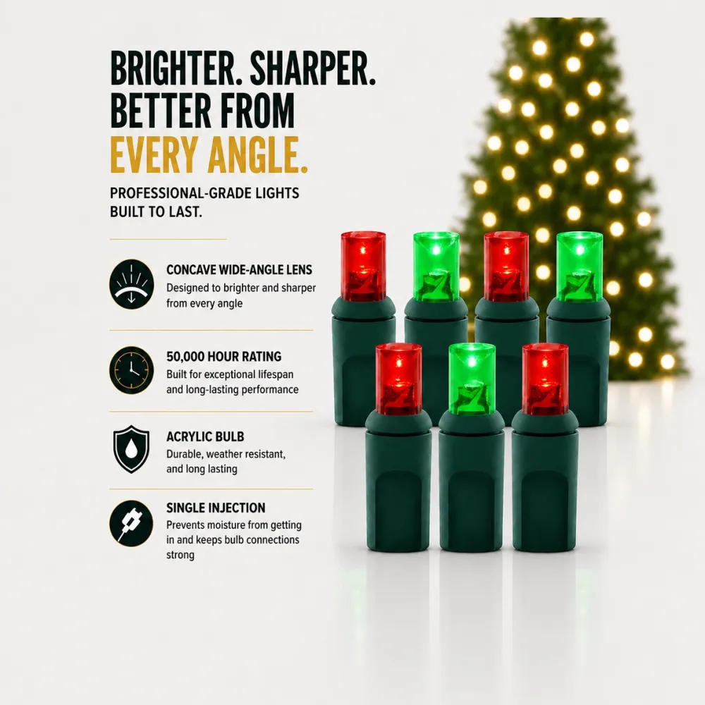 Decorator's Warehouse 5mm Red/Green - 70L 4" Spacing > 5Mm Led Strands|Light Strands