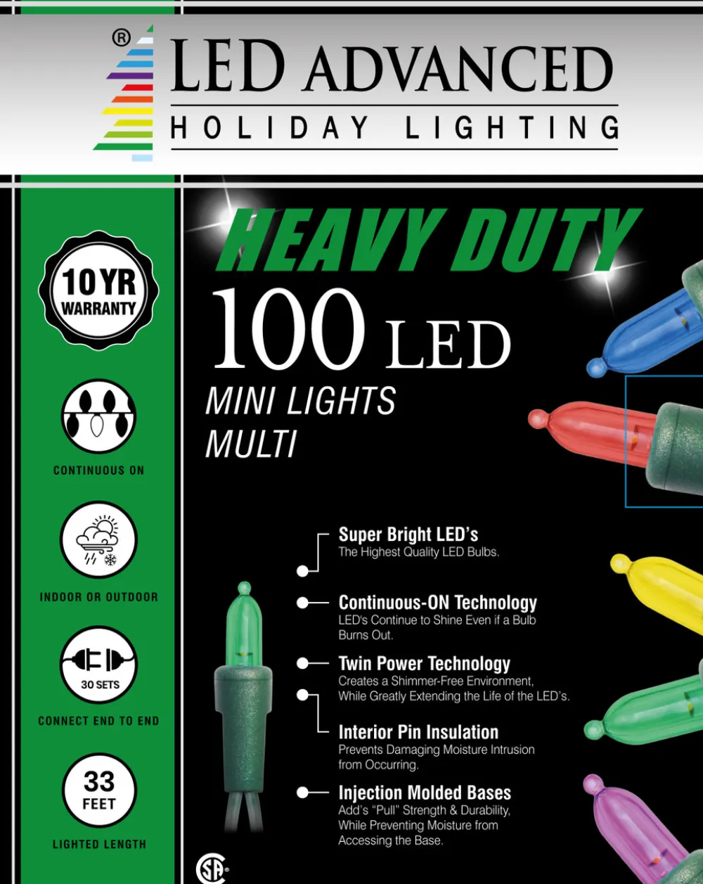 Decorator's Warehouse M4 Multi 100 LED Light Set > Outdoor Lighting|Light Strands