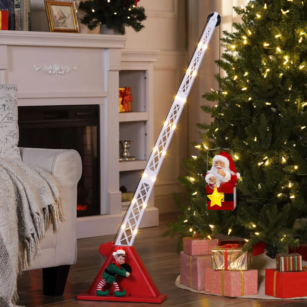 Decorator's Warehouse 43" Mr. Christmas Animated Santa's Crane > Retro Brites|Christmas Decor
