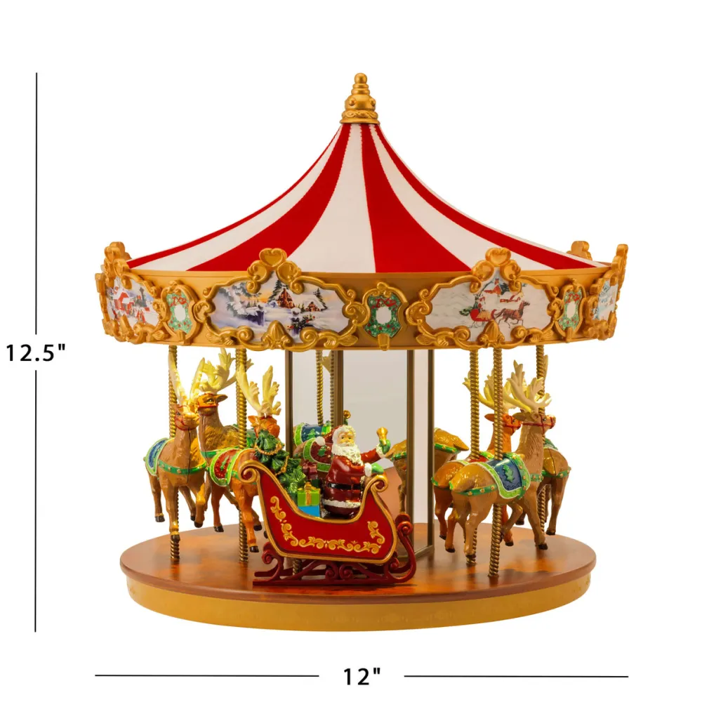 Decorator's Warehouse 12" Mr. Christmas Animated Very Merry Carousel > Christmas Decor|Retro Brites