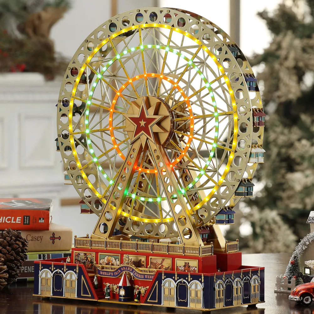 Decorator's Warehouse 15" Mr. Christmas Animated World's Fair Grand Ferris Wheel > Christmas Decor|Retro Brites