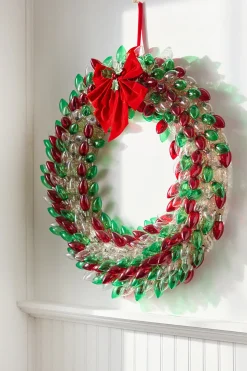 Decorator's Warehouse 30" Mr. Christmas C9 Bulb Wreath - Red, Green & Clear > Retro Brites|Christmas Decor