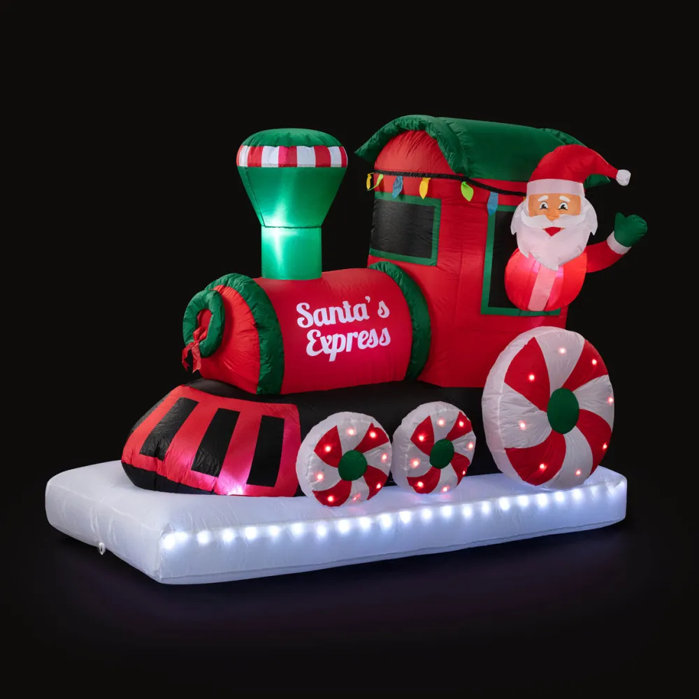 Decorator's Warehouse Mr. Christmas 6' Outdoor Lit Inflatable - Santa's Express Train > Christmas Sale|Christmas Decor