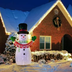 Decorator's Warehouse Mr. Christmas 10' Outdoor Lit Inflatable - Merry Snowman > Christmas Sale|Christmas Decor
