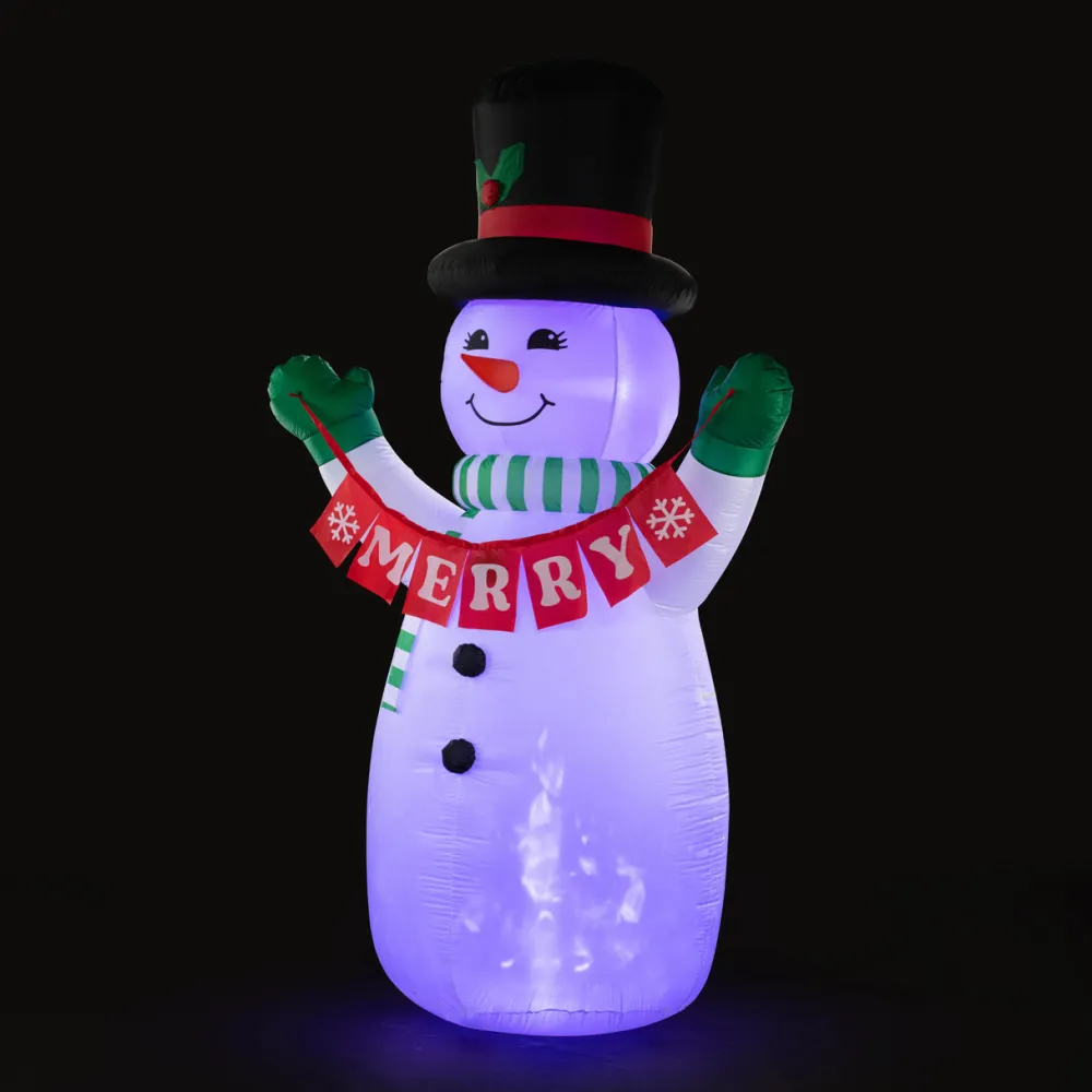 Decorator's Warehouse Mr. Christmas 10' Outdoor Lit Inflatable - Merry Snowman > Christmas Sale|Christmas Decor
