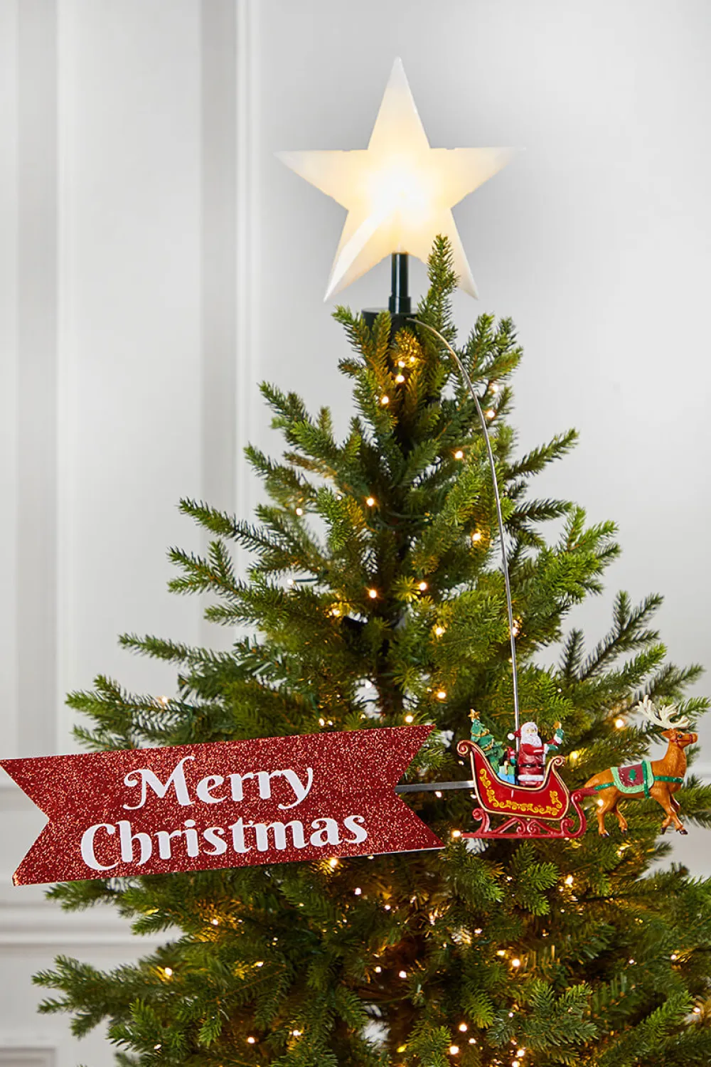 Decorator's Warehouse Mr. Christmas Santa's Sleigh Tree Topper > Retro Brites|Christmas Decor