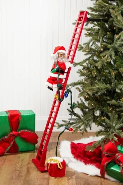 Decorator's Warehouse 40" Mr. Christmas Super Climbing Santa - African American > Retro Brites|Christmas Decor