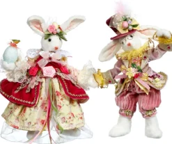 Decorator's Warehouse 13" - 15" Mr & Mrs Cotton Tail Rabbit, Set of 2 - Mark Roberts > Mark Roberts Easter|Mark Roberts Spring