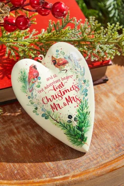 Decorator's Warehouse 5.5" Mr. & Mrs. Heart Ornament > Christmas Ornaments|Cardinal