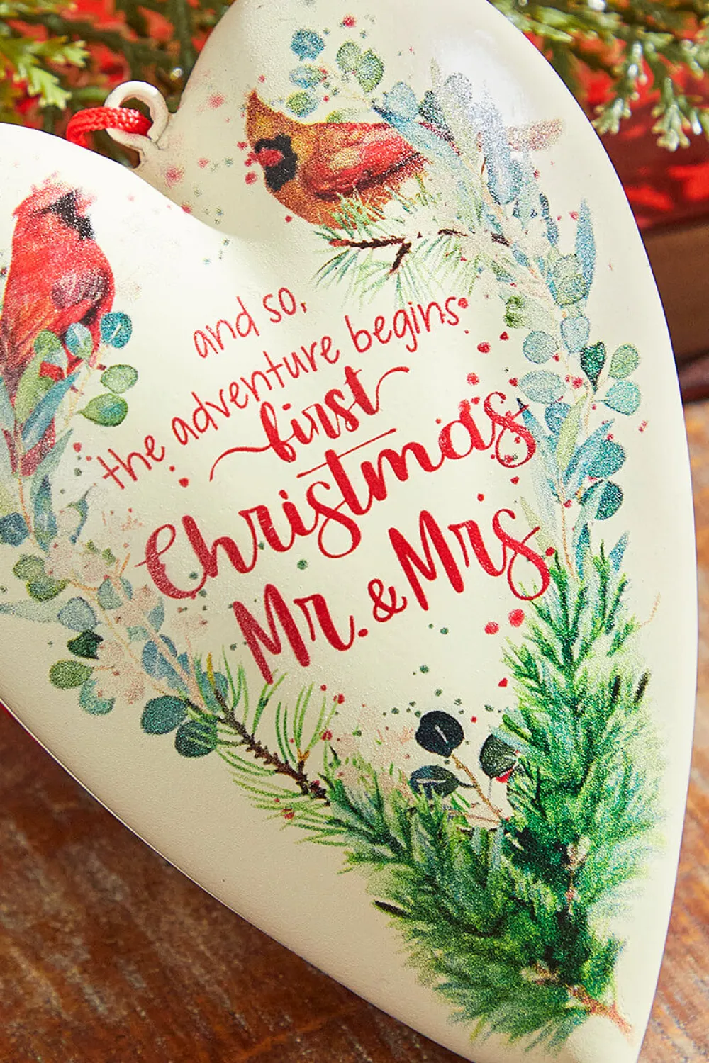 Decorator's Warehouse 5.5" Mr. & Mrs. Heart Ornament > Christmas Ornaments|Cardinal