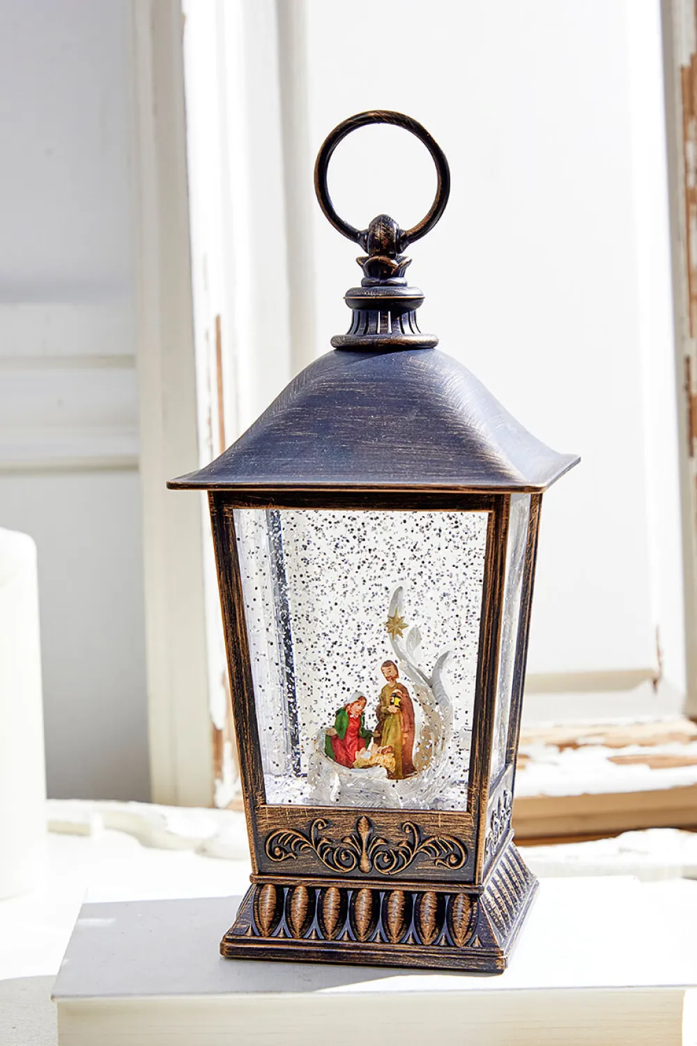 Decorator's Warehouse 10" Nativity Lantern Water Globe > Water Globes|Christmas Accents