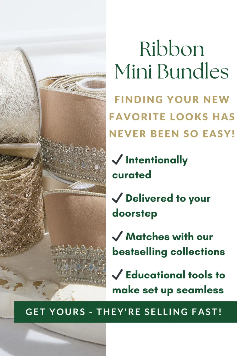 Decorator's Warehouse Natural Elegance Ribbon Mini Bundle > Christmas Ribbon|Christmas Decor
