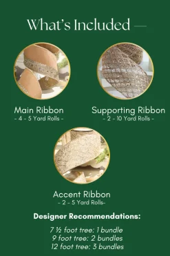 Decorator's Warehouse Natural Elegance Ribbon Mini Bundle > Christmas Ribbon|Christmas Decor