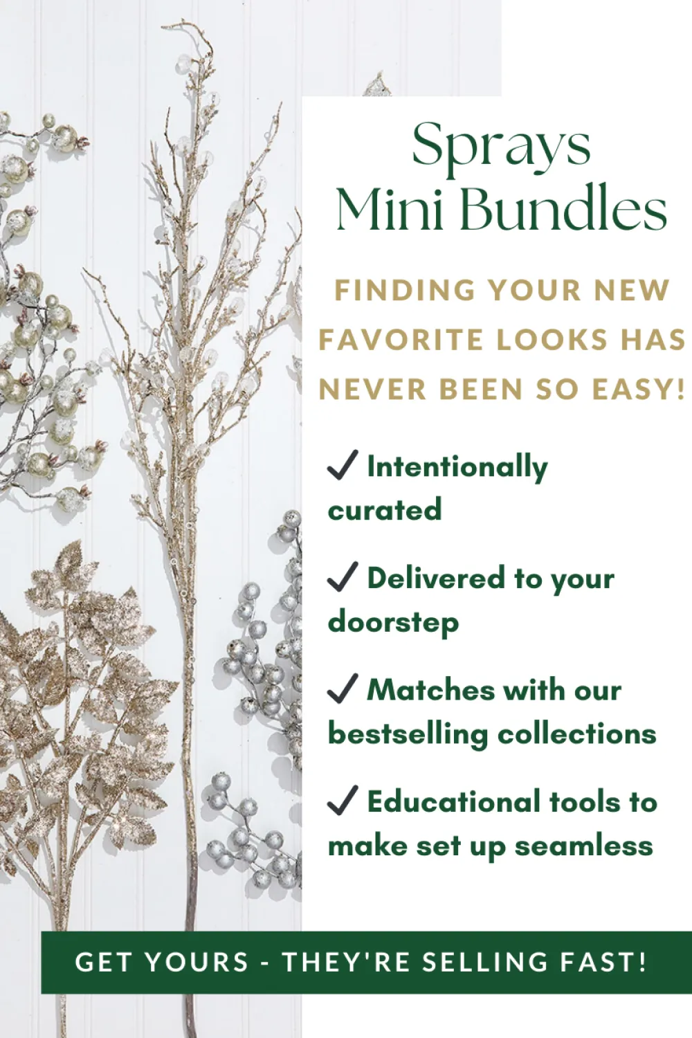 Decorator's Warehouse Natural Elegance Sprays Mini Bundle > Tree Toppers|Sprays Mini Bundles