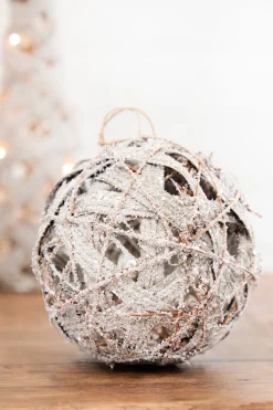 Decorator's Warehouse 6" Natural Frost Vine Ball Ornament > Christmas Decor|Christmas Ornaments
