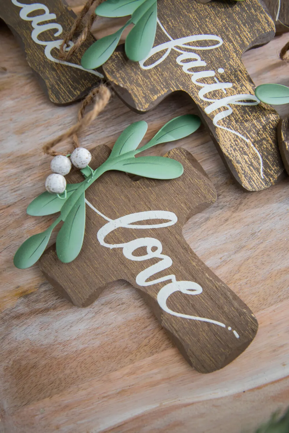 Decorator's Warehouse 6" Natural Wood Cross Ornament > Christmas Decor|Nativity Ornaments