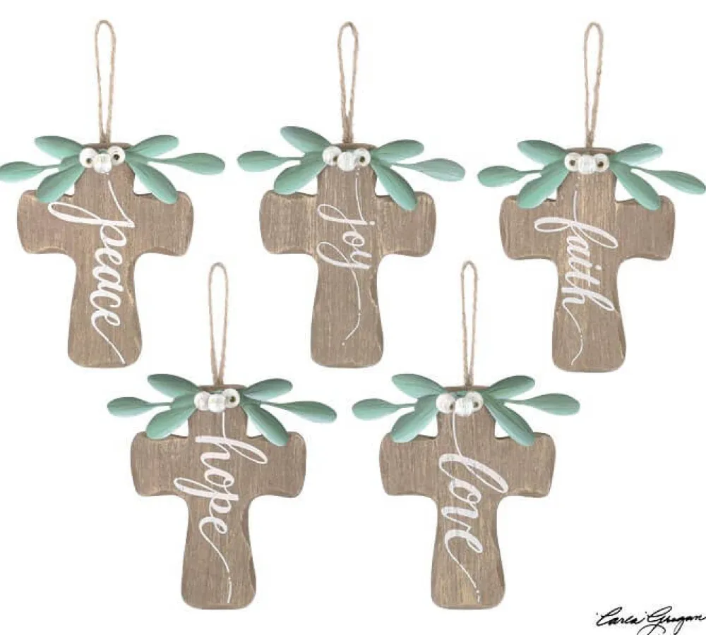Decorator's Warehouse 6" Natural Wood Cross Ornament > Christmas Decor|Nativity Ornaments