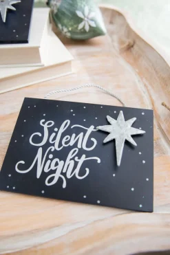 Decorator's Warehouse 4.5" Navy Holy Night Plaque Ornament > Christmas Decor|Nativity Ornaments