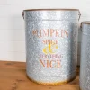 Decorator's Warehouse 20” Nesting Galvanized Metal Pumpkin Spice Buckets - Set of 2 > Christmas Sale