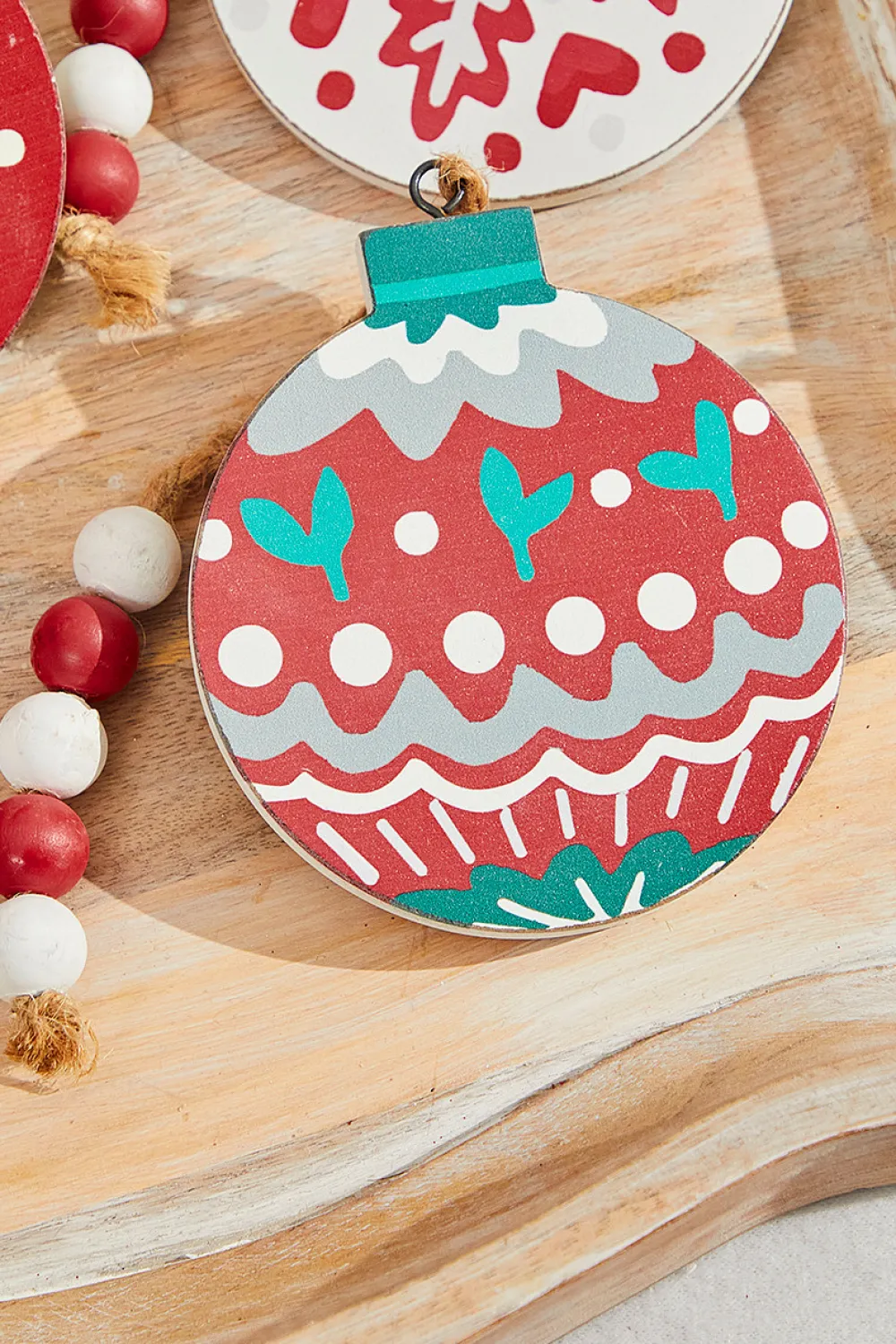 Decorator's Warehouse 5” Nordic Pattern Wood Ornament > Christmas Ornaments|Believe