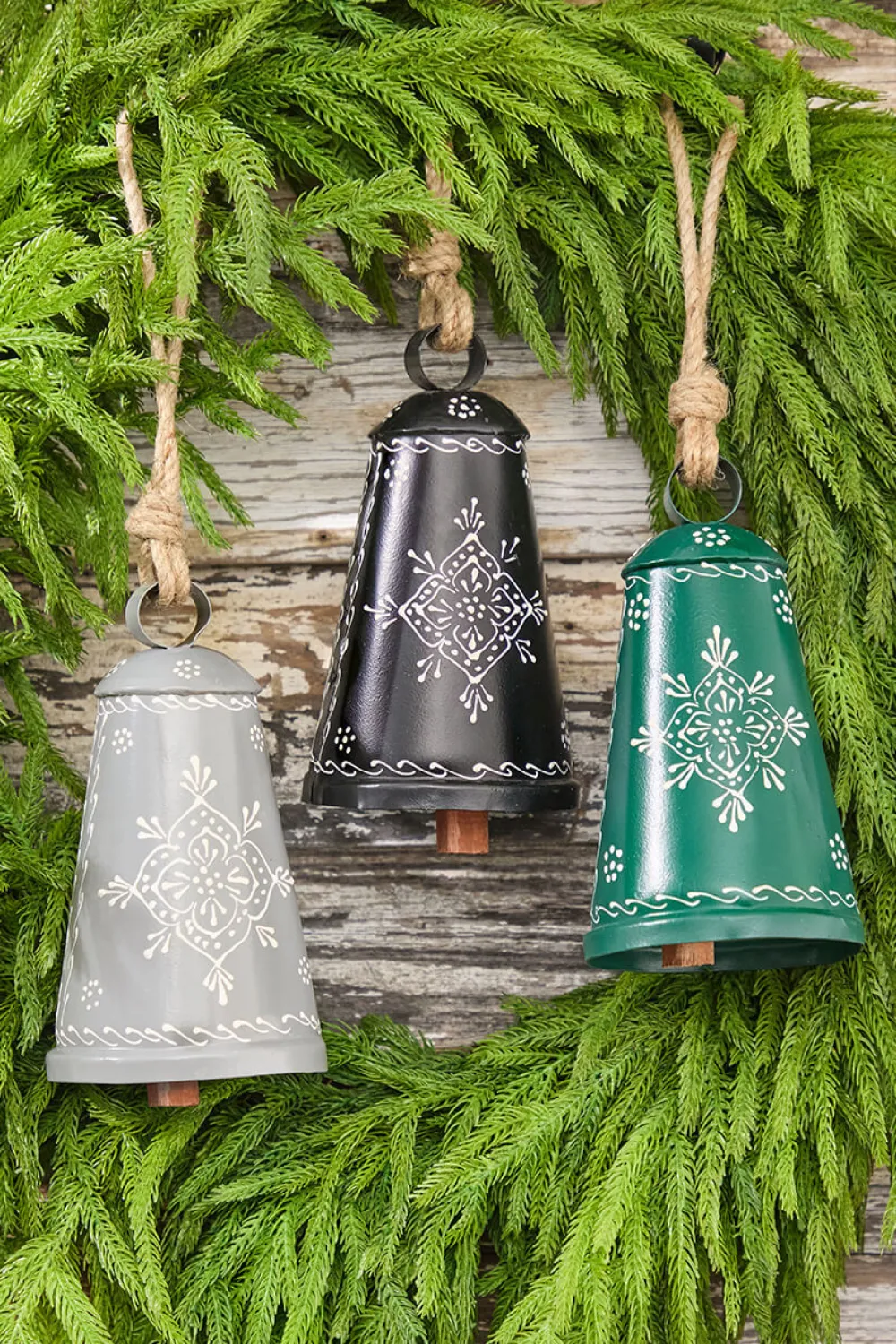 Decorator's Warehouse 9" Nordic Snowflake Metal Bell Ornament > Christmas Decor|Christmas Ornaments