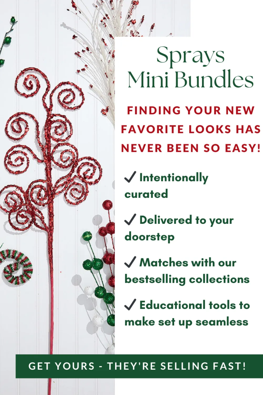 Decorator's Warehouse North Pole Party Sprays Mini Bundle > Tree Toppers|Sprays Mini Bundles