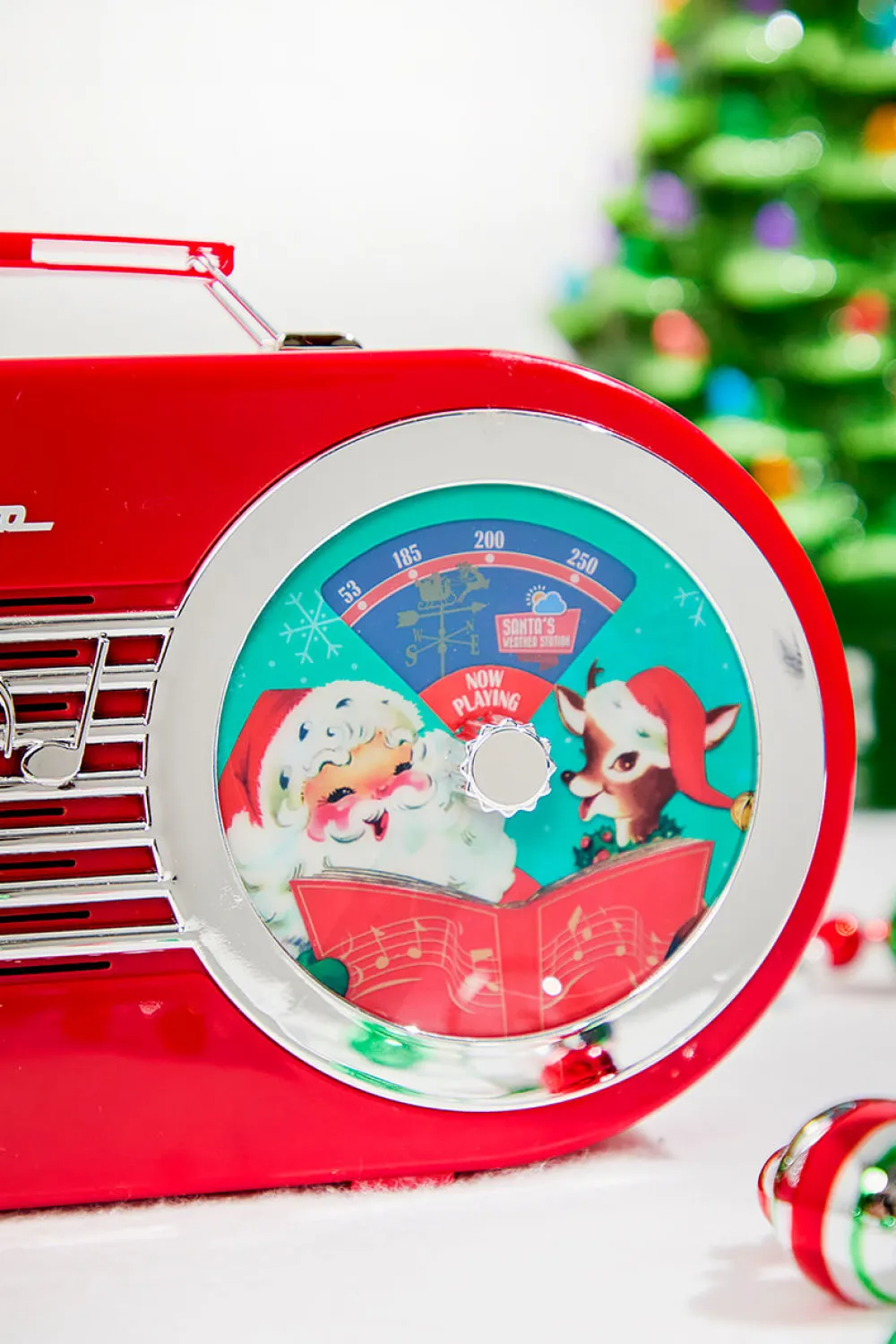 Decorator's Warehouse 10" North Pole Radio Red > Christmas Decor|Retro Brites