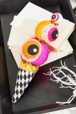 Decorator's Warehouse 13" Orange & Pink Eyes Cream Ornament > Halloween|Halloween