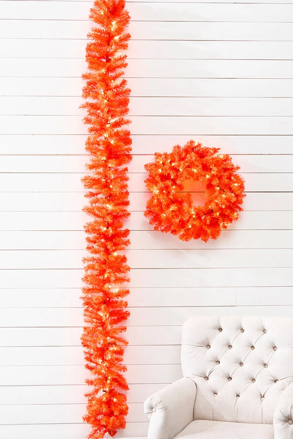 Decorator's Warehouse 24" Orange Wreath with LED Lights > Christmas Decor|Outdoor Lighting