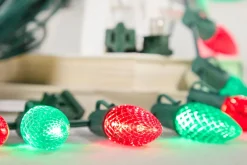 Decorator's Warehouse 100' Outdoor Christmas Lighting Kit - Red/Green > Outdoor Christmas Lighting Kits|C9 Bulbs