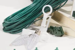 Decorator's Warehouse 250' Outdoor Christmas Lighting Kit - Warm White > Outdoor Christmas Lighting Kits|C9 Bulbs