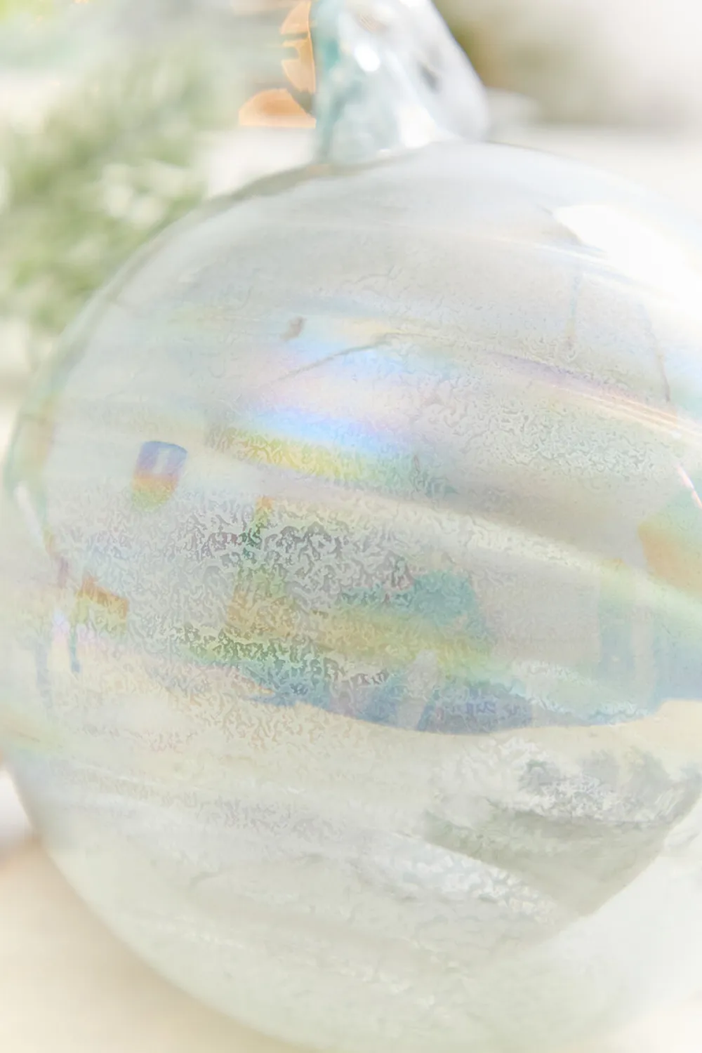 Decorator's Warehouse 5" Pale Blue Iridescent Glass Ball Ornament > Christmas Decor|Retro Brites