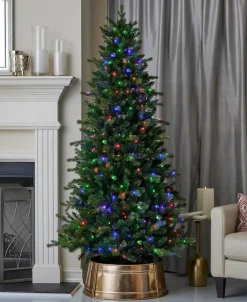 Decorator's Warehouse 7' Palmetto LED Pine Tree > Green|Color Changing