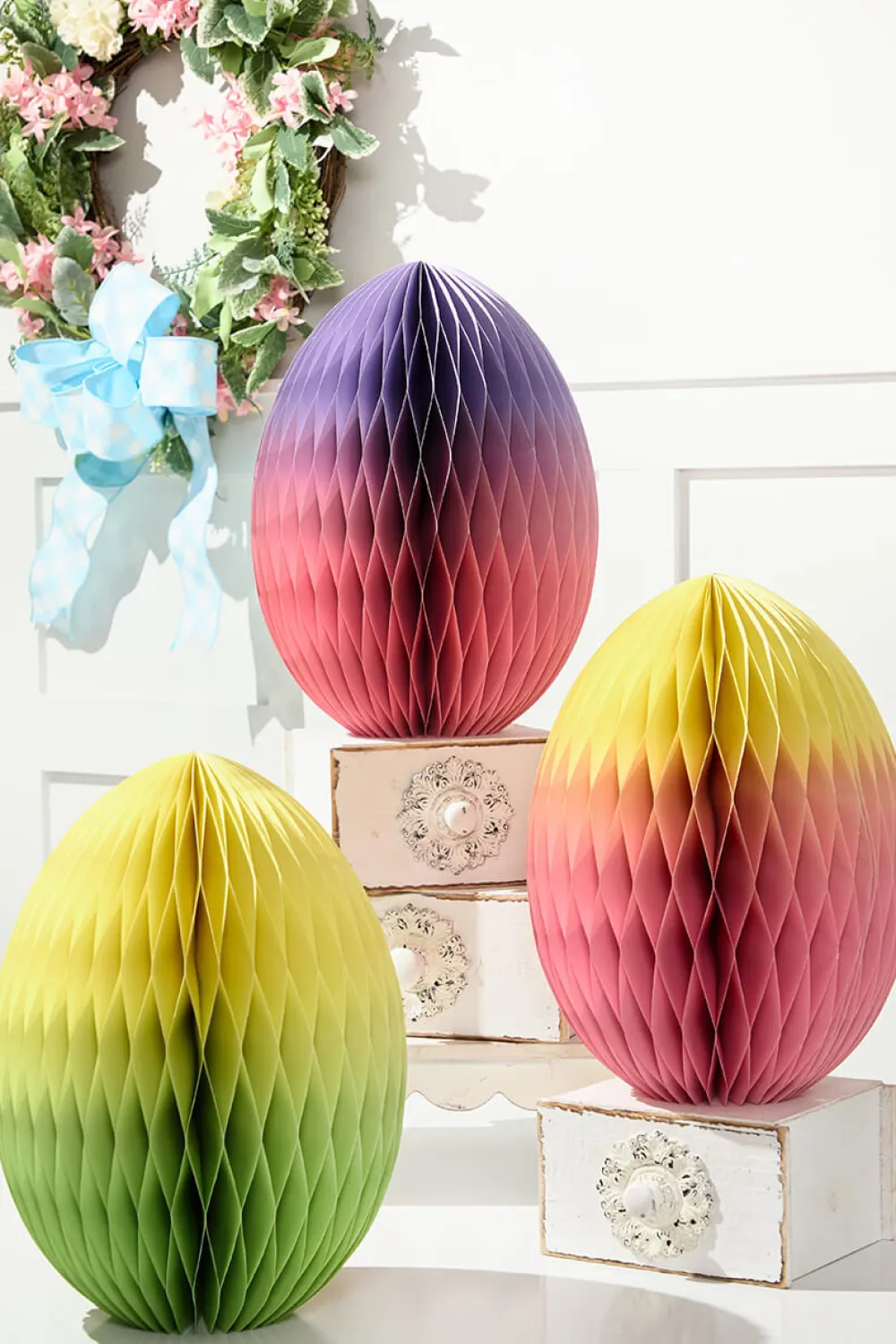 Decorator's Warehouse 14" Paper Honeycomb Ombre Egg > Easter Table Decor|Easter Decor