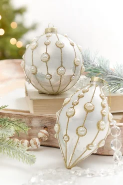 Decorator's Warehouse 4" - 6" Pearl Embellished Glass Ornament > Christmas Decor|Natural Elegance