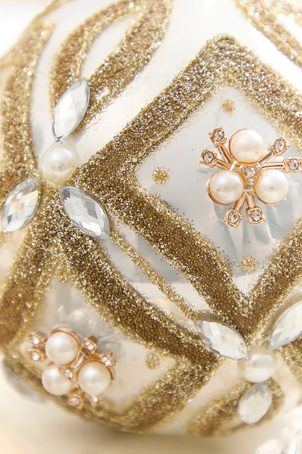 Decorator's Warehouse 4" - 6" Pearl & Jewel Embellished Glass Ornament > Christmas Decor|Natural Elegance