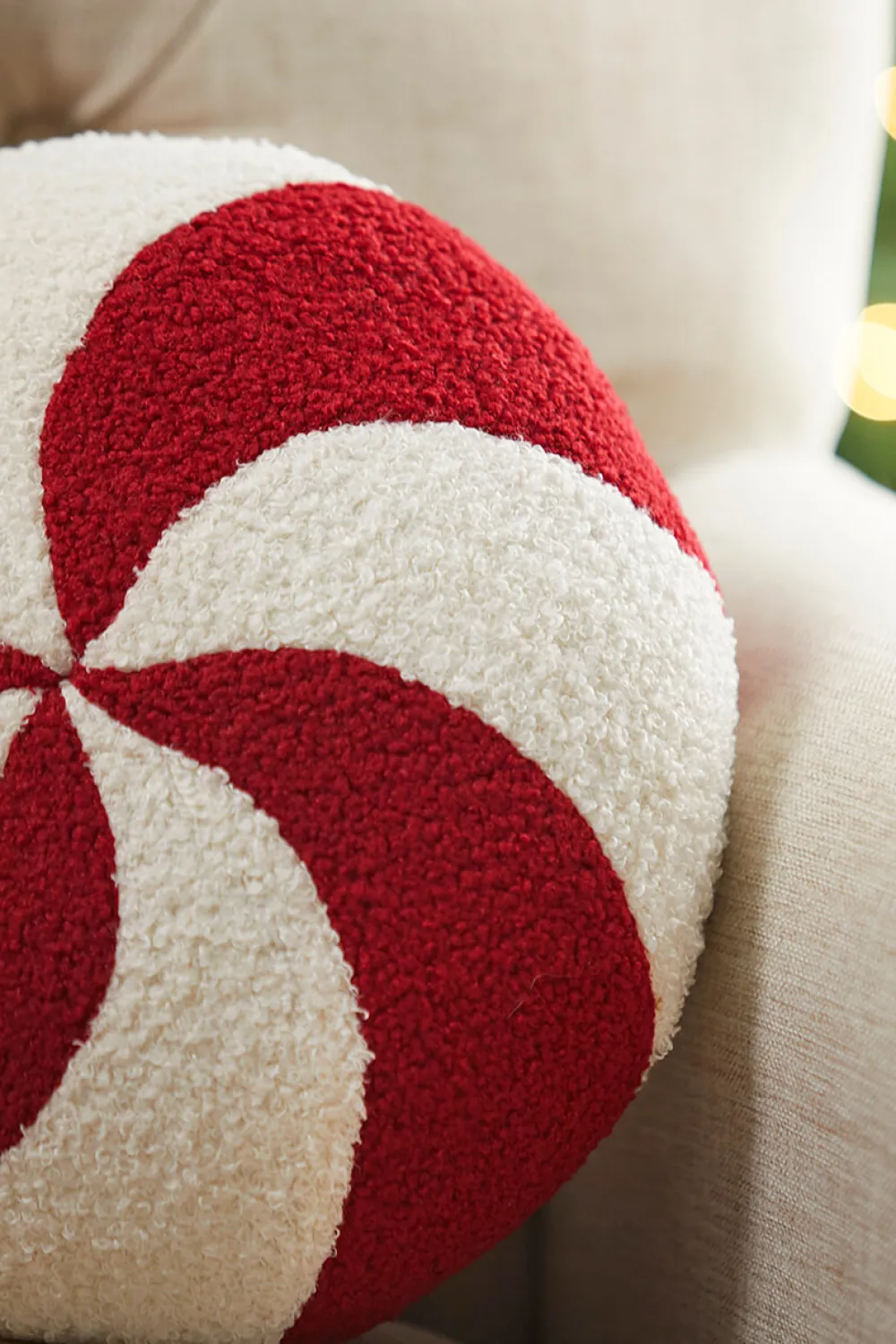Decorator's Warehouse Peppermint Round Pillow 11" x 11" > Christmas Decor|Christmas Textiles