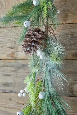 Decorator's Warehouse 6’ Pine Berry Bell Garland > Christmas Decor|Unlit Garlands
