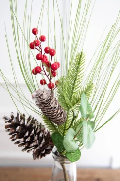 Decorator's Warehouse 18" Pine Berry Pinecone Spray > Cardinal|Farmhouse